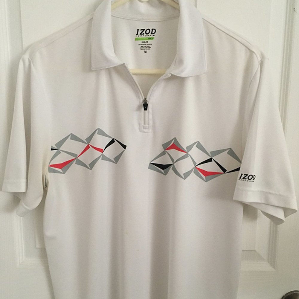 IZOD golf short sleeve white shirt